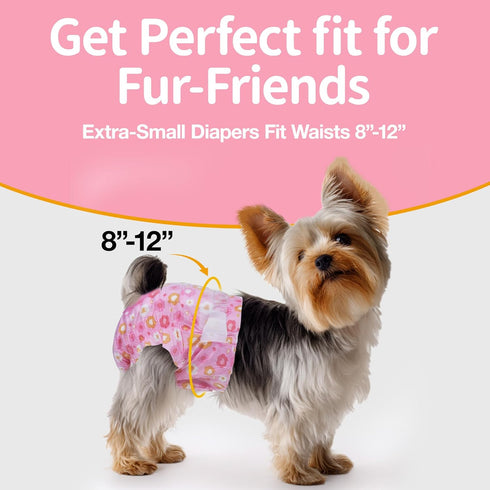 Hole(Pink,36XS) Pet Soft Dog Diapers Female, Disposable Female Dog Diaper, Doggie Diapers for Cat Puppy with Adjustable