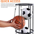 Garage Ball Storage Rack, Wall-Mounted Basketball Holder, Vertical Sports Ball Storage Organizer for Soccer,