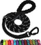 Rope Dog Leash 3 FT, Heavy Duty with Swivel Lockable Hook, Reflective Threads, Padded Handle for Large Medium Dogs