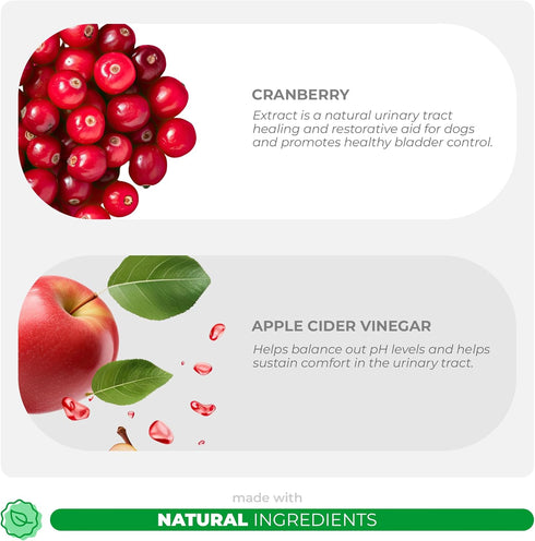 Cranberry for Dogs, Urinary Tract Support, Bladder Health, Dog UTI, Bladder Stones, Incontinence Support (Tablet)