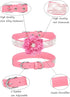 Rhinestone Dog Collar for Small Medium Dogs, Pink Flower Puppy Collar for Spring Summer Weddings