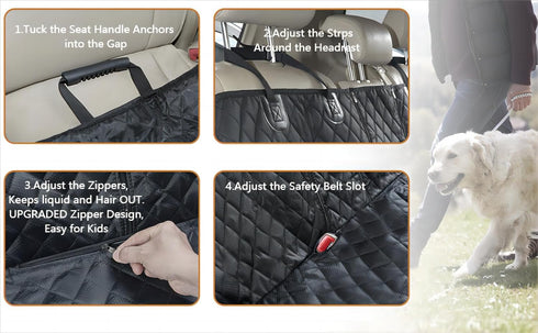 ANOSOSPECIAL Dog Car Seat Cover for Back Seat Cover for Kids Car Seat Protector for Dogs Nonslip Water Proof Universal