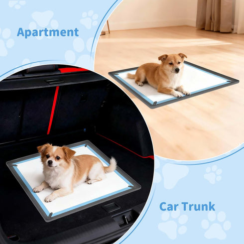 24x24 ALOOF Silicone Dog Pee Pad Holder in, Puppy Potty Training Tray with Magnetic Snaps & Raised Edges, Non-Slip