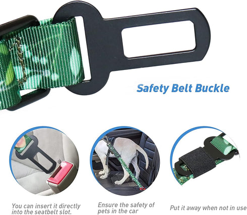Hotsky Heavy Duty Tactical Bungee Dog Leash with Car Seat Belt and Double Handle for Medium Large Dogs, 4-6ft, Green