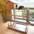 3 HiCaptain Large Bird Playground, Layers Cockatiel Playground, Pet Parrot Playstand Gym Wooden Playpen Birds Play