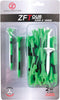 Zero Friction Tour Golf Tees, 3-Prong, 2-3/4 Inch, Citrus Green, Pack of 40