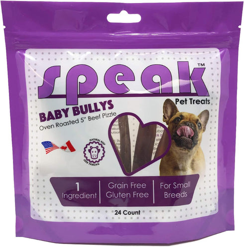 Treats Dog Baby Bullys, Natural Gluten and Grain Free Low Calorie 5 Inch Beef Chews for Small Breeds, Perfect