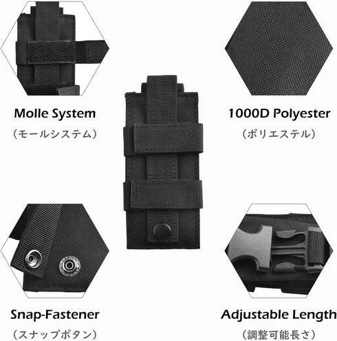 TRIWONDER Tactical Phone Pouch Molle, Smartphone Holster Bag EDC Utility Cellphone Lock Card Holder Organizer Fit