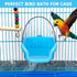 Bird Bath Box Hanging Birdbath Toy Parakeet Caged Bathing Tubs Parrot Bath Tub Water Shower Food Feeder Holder Tray