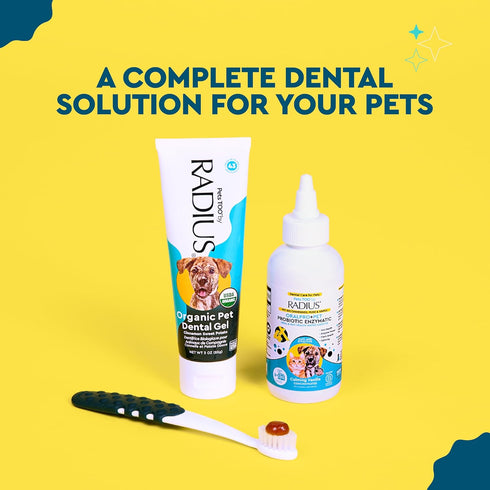 Pack 2 RADIUS Pet Toothbrush, Lush and Plus Soft Bristles, Designed to Clean Teeth and Help Prevent Tartar and Remove