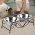 Dog Feeder, Stainless Steel Double Dog Food Bowl, Cat Water Bowls with Feeder Dishes Shelf Stand