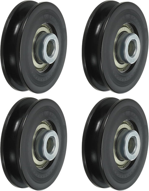 PATIKIL Universal Bearing Pulley Wheel 60mm/2.4", 4 Pack Nylon Bearing Pulley Wheel for Gym Equipment Part Cable Machine