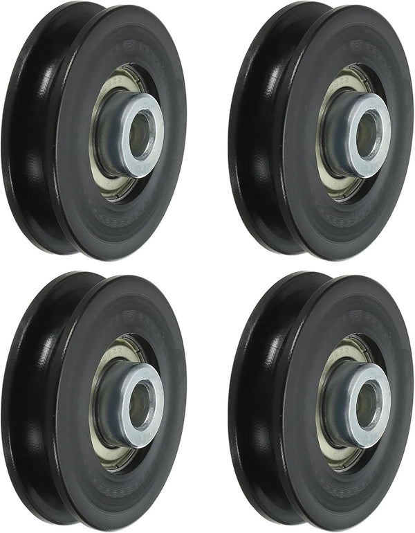 PATIKIL Universal Bearing Pulley Wheel 60mm/2.4", 4 Pack Nylon Bearing Pulley Wheel for Gym Equipment Part Cable Machine