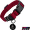 Small Dog Collar for Girl Boy, Cotton Collar for Mini Dogs, Extra Small with Buckle, D-Ring, Removable Tag (9.8"-15.7"