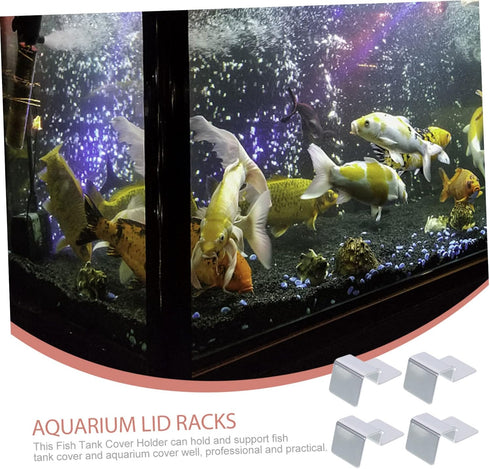 4pcs Support Frame Fish Tank Bracket, Lid Holder Clip for Aquariums, Glass Cover Clip, Stainless Steel Equipment