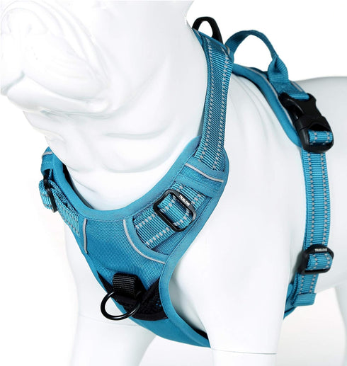 Truelove Soft Front Dog Harness Best Reflective No Pull Harness with Handle and 2 Leash Attachments