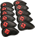 Golf Iron Headcover Club Protection Sticker Closure, Black & Red