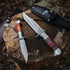 Mossy Oak Fixed Blade Bowie Knife, 2-Piece Hunting Knife with Leather Handle and Laser Pattern Sheath Included