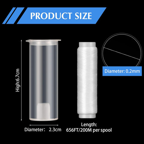 Skylety Fishing Thread - Nylon Elastic Invisible Magic Bait Thread, 0.2 mm, 656 Feet Per Spool