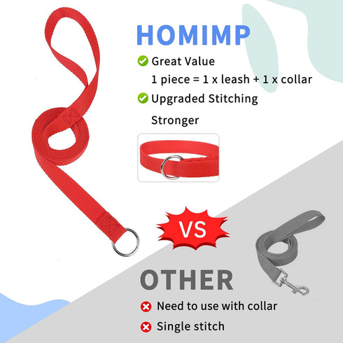 HOMIMP Slip Lead Dog Leash, 6 FT, 24 PCS Bulk Colors, Heavy Duty Nylon for Small Medium Large Dogs, Training
