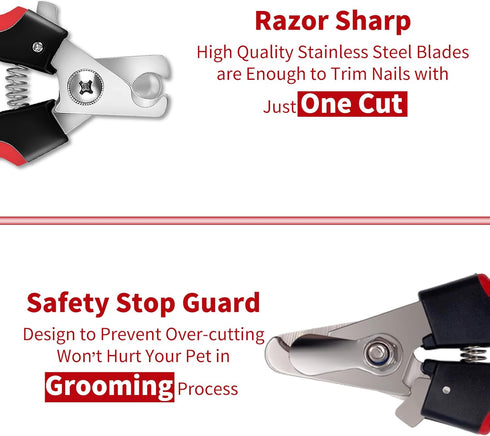Dog Nail Clippers, Professional Nail Trimmers for Dogs and Cats with Safety Lock to Prevent Over Cutting