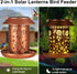 Solar Bird Feeder for Outdoors, Waterproof Hanging Garden Decor with Solar Lanterns, Metal Wild Bird Feeders (Sunflower)