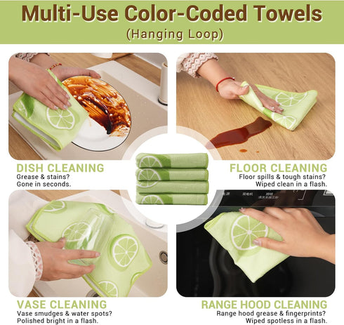 YUA 12 Pack,Microfiber Microfiber Cleaning Cloth Towels Cleaning,Microfiber Towels for Cars,Absorbent Dish Washing
