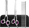Dog Grooming Scissors Set with Safety Round Tips, 3 in 1 Professional Pet Grooming Shears for Dogs and Cats