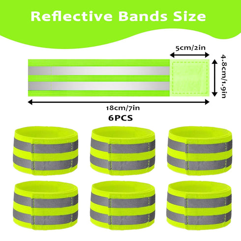 6 Pack Reflective Bands for Strollers High Visibility Elastic Reflective Gear Safety Reflectors Stroller Identifier