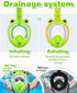 Kids Full Face Snorkel Mask, Foldable Snorkeling Gear for Ages 4-16, Anti-Leak/Anti-Fog