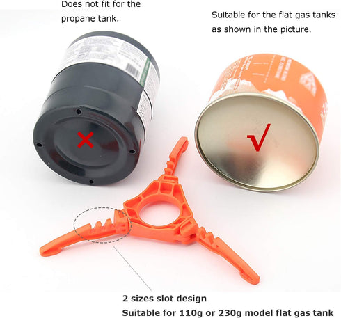 Fuel Can Stabilizer Canister Stand - Gas Tank Bracket Stove Standard Bottle Shelf Tripod Folding (Orange)