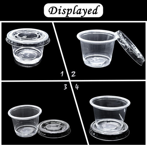Small Reptile Food Plastic Replacement Cup, 1 oz Worm Water Dish Feeder for Tortoise, Lizard, Bearded Dragon