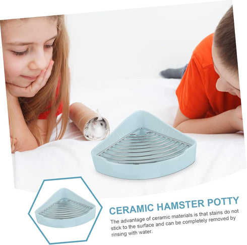 Chinchillas Litter Box Ceramic Triangle Potty for Small Pets Leak Design for Guinea Pigs Easy