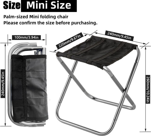 150 Lbs Portable Mini Folding Stool, Small Camping Stool Mortable Stool Can Hold Up to for Adults