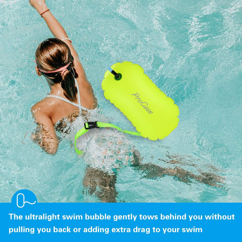 ProCase Swim Buoy Float - Swimming Bubble Safety Float with Adjustable Waist Belt for Open Water Swimmers and