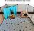 RIOUSSI Guinea Pig Hideout, Hideaway Corner Fleece Toys Cage Accessories with Reversible Sides, Geo/Gray+Blue x 1