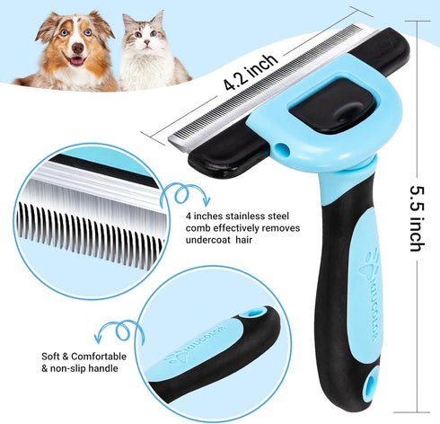 MIU COLOR Pet Grooming Brush, Deshedding Tool for Dogs & Cats, Reduces Shedding by up to 95%