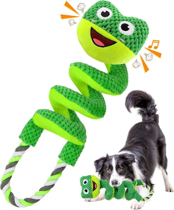 Interactive Plush Dog Chew Toys for Large Medium Small Breeds - Puppy Toys for Boredom and Tug of War
