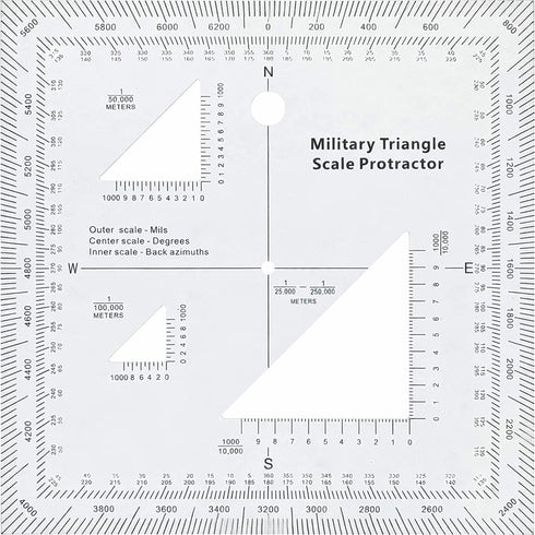 1.2mm Transparent Plastic Military UTM/MGRS Coordinate Scale Map Reading and Land Navigation
