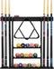 Pool Stick Holder, Solid Wood Cue Stick Holder for Billiard Room, Bar Room, Game Room (Black)