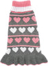 Jecikelon Pet Dog Long Sweater Dress, Knitwear Turtleneck Pullover for Winter Puppy (Grey Heart, X-Small)