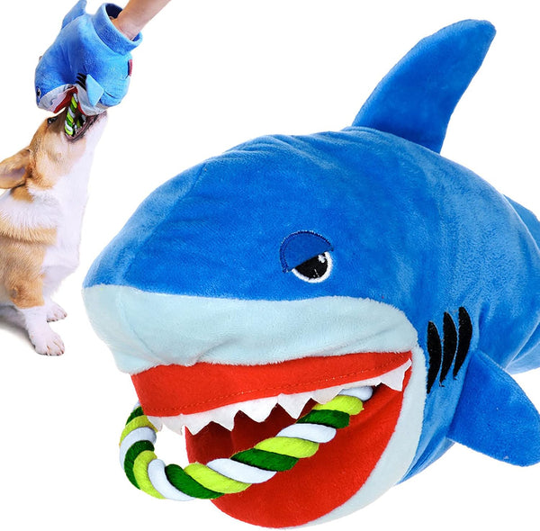 Squeaky Plush Dog Toy - Funny Stuffed Rope Toy for Small Medium Dogs, Cute Teething Chew Toy for Interactive Training