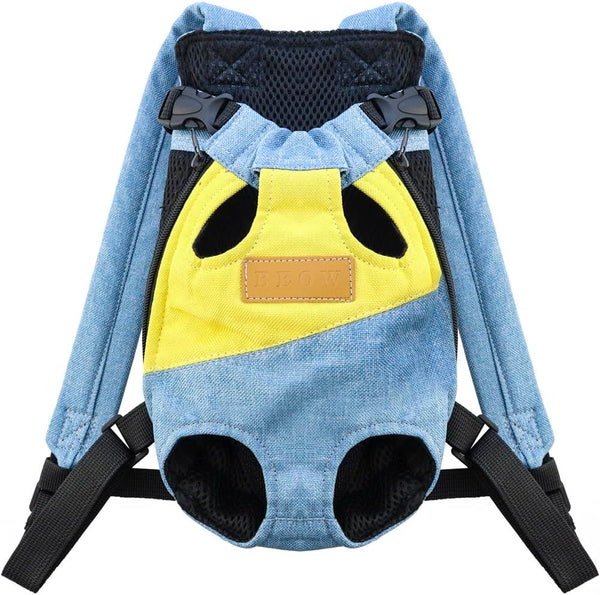 Pet Carrier Backpack, Adjustable Legs Out Easy-fit Chest Carrier for Small Dogs Cats Puppies