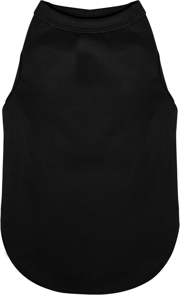 Elevate Your Dog's Fashion with Colorful Breathable Sleeveless Cotton Dog Shirts, Stylish Tank Top Design, Black, XXL