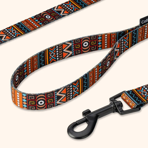 CollarDirect Aztec Dog Leash, Nylon Tribal Pattern Pet Leash for Small Medium Large Dogs, 5 FT Long for Walking