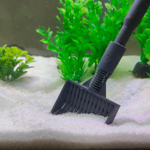 AQUANEAT 6 in 1 Fish Tank Cleaning Tools, Includes Algae Scraper, Sponge Pad, Fish Net, Gravel Rake, Cleaning Brush