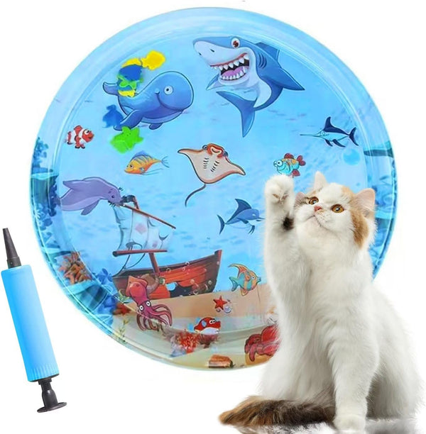 Gkiozu Cat Water Mat for Indoor Cats, Upgraded 0.6mm Thicken Scratch-Resistant Interactive Sensory