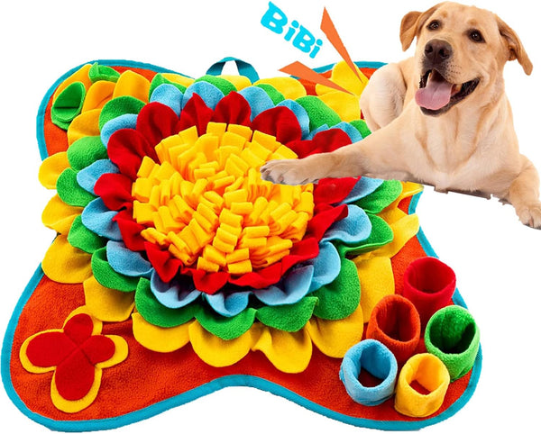 Tesitehi Snuffle Mat for Dogs, 25"x 25" Activity Feeding Mat for Small and