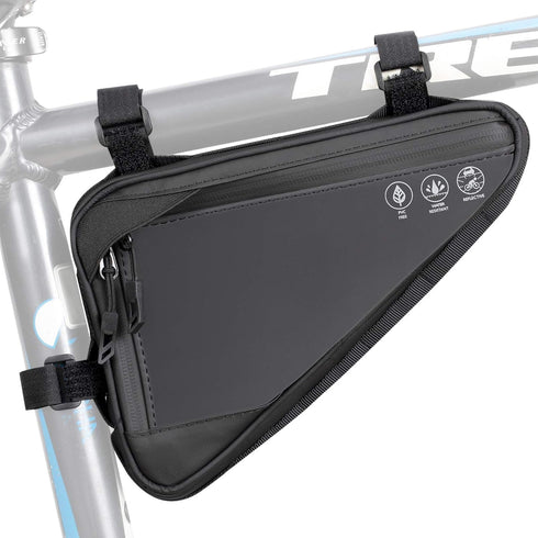 WOTOW Bike Frame Storage Bag, Water Resistant Reflective Triangle Bag with Two Side Pockets for Mountain Road Bike