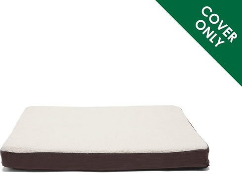 Furhaven Replacement Dog Bed Cover, Sherpa & Suede Mattress, Machine Washable, Espresso, Jumbo Plus (XX-Large)